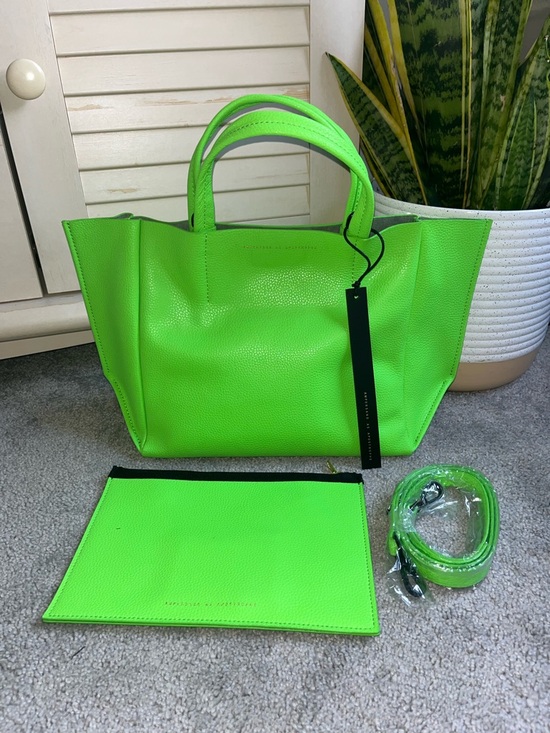 Ampersand As Apostrophe Handbags - NWT Ampersand As Apostrophe 100% Genuine Leather Neon Green Half Tote